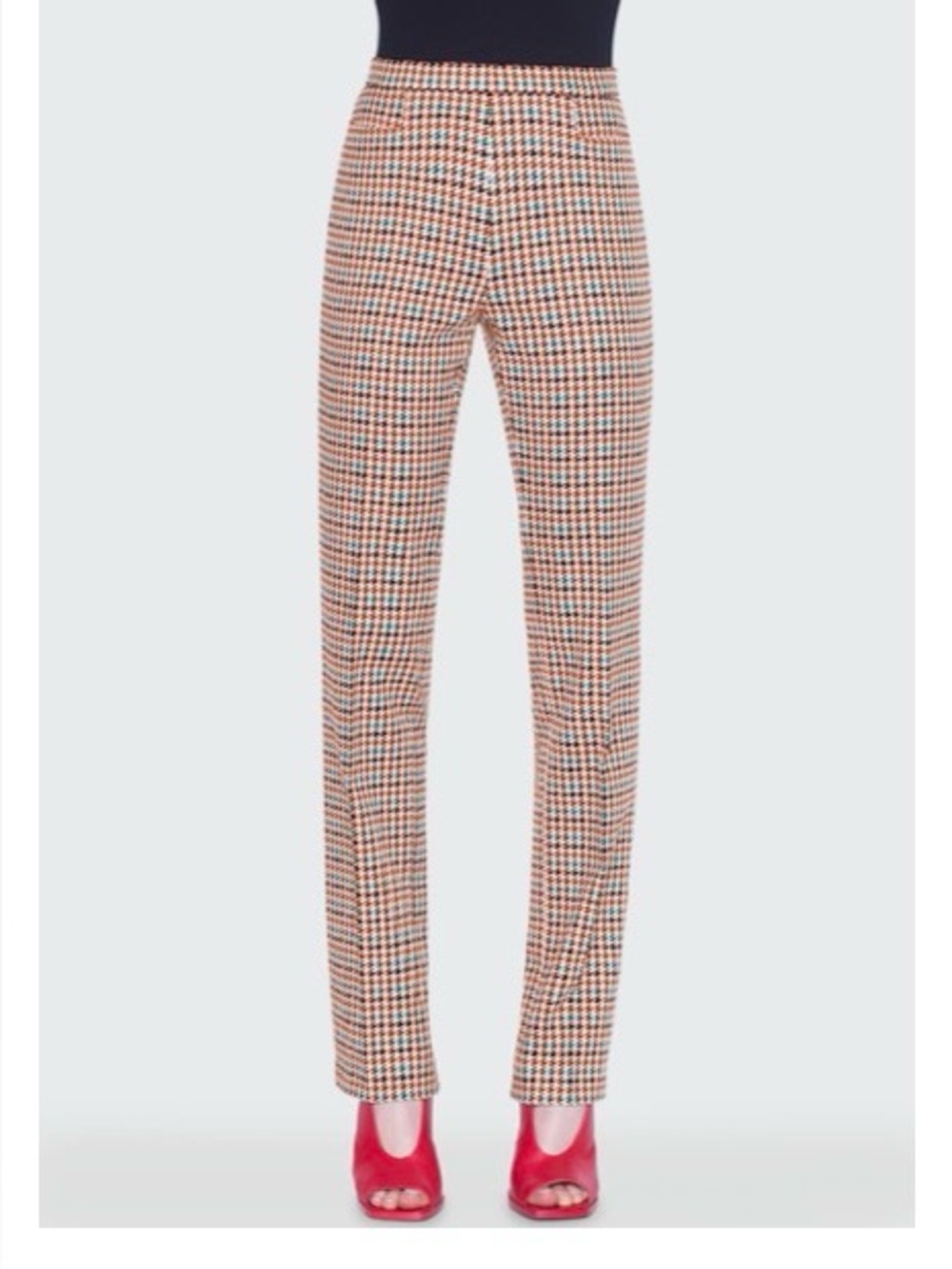 Akris Punto Francoise Houndstooth-Jacquard Slim-Leg Pants size 4